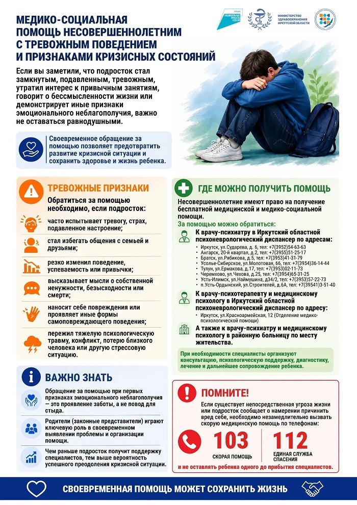Памятка медико-социальная помощь несовершеннолетним